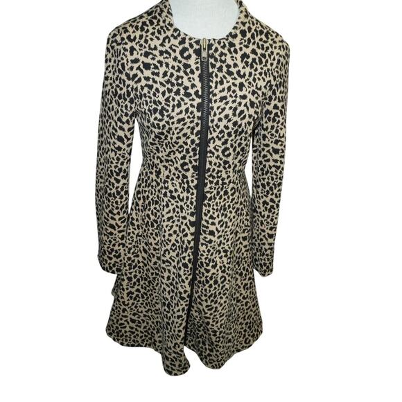 Grace Dane Lewis Women’s Size 4 Leopard Print Zip Front Fit & Flare Jacket Dress - Picture 2 of 7
